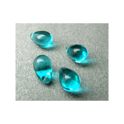 Goutte en verre de Bohême 10mm Blue Zircon (x1)