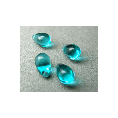 Goutte en verre de Bohême 10mm Blue Zircon (x1)