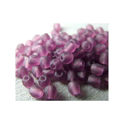 Facettes de Bohême 4mm Dark Amethyst givré (x100) Facettes de Bohême 4mm Dark Amethyst givré (x100)