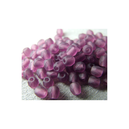 Facettes de Bohême 4mm Dark Amethyst givré (x100)