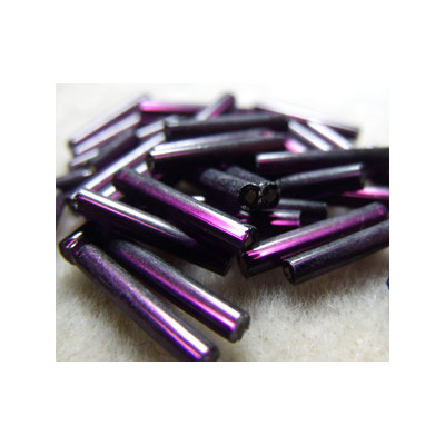 Longs bugles Tchèques 15mm - Dark Amethyst SL (x10gr)