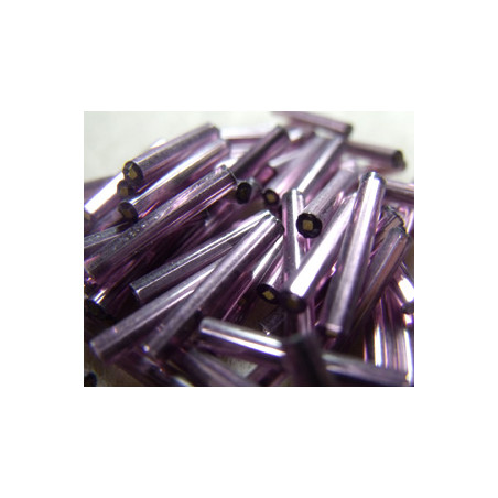 Longs bugles Tchèques 15mm - Light Amethyst SL (x10gr)