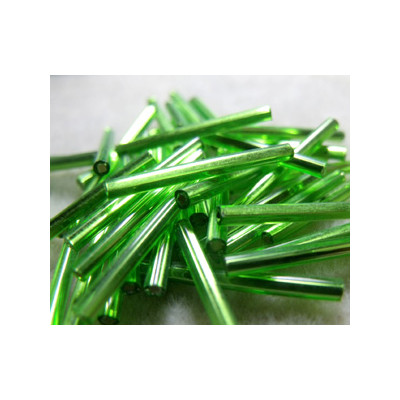 Longs bugles Tchèques 25mm - Peridot SL (x10gr)