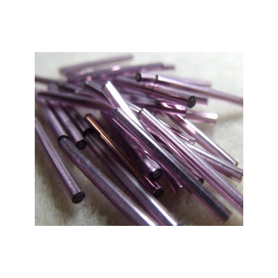 Longs bugles Tchèques 25mm - Light Amethyst SL (x10gr)