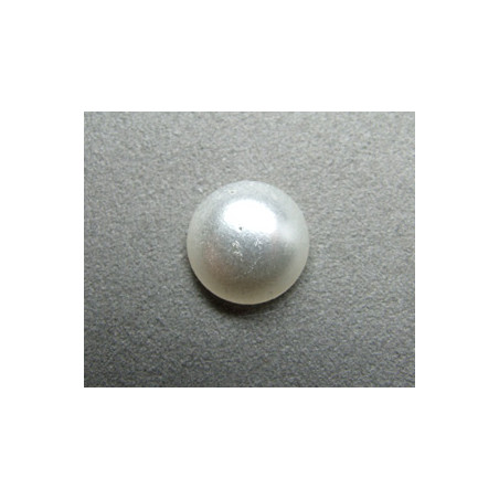 Cabochon rond en verre 16mm Nacré Blanc