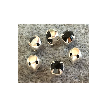 Chaton monté Swarovski 4mm Jet (x10)