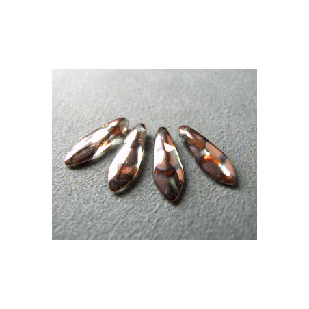 Dague en verre de Bohême 5x16mm - Clear copper peacock (x20)