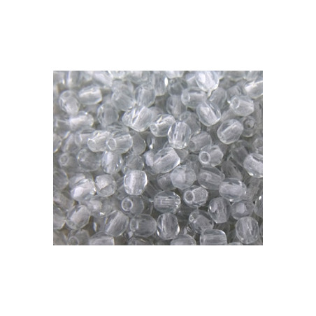 Facettes de Bohême 3mm Gris transparent (x100)