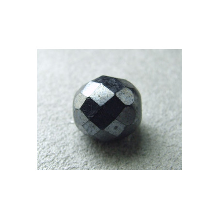 Facettes en verre de Bohême 12mm Hematite (x1)