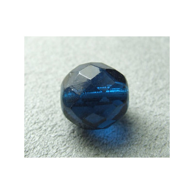 Facettes en verre de Bohême 12mm Aigue Foncé (x1) Facettes en verre de Bohême 12mm Aigue Foncé (x1)
