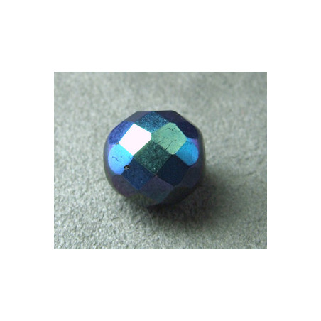 Facettes en verre de Bohême 12mm Irisé Bleu (x1)