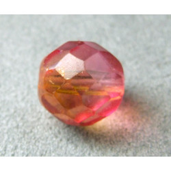 Facettes en verre de Bohême 12mm Rose/Peach bicolore (x1)