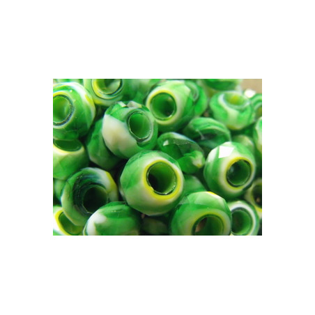 Perle green yellow pour Buna cord ou pvc 14X8X5mm(X1)