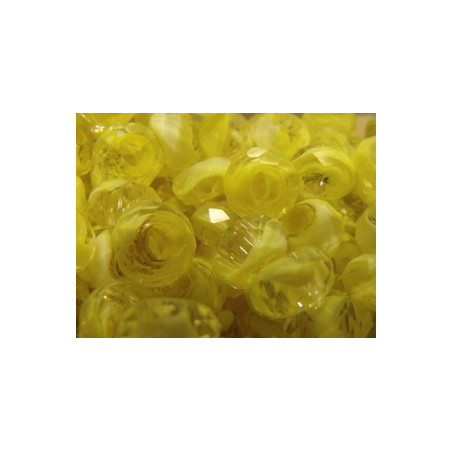 Perle yellow White pour Buna cord ou pvc 14X8X5mm(X1)