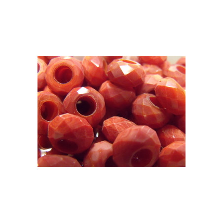 Perle Dark Coral pour Buna cord ou pvc 14X8X5mm(X1)