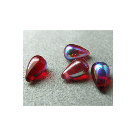 Goutte en verre de Bohême 10mm Ruby AB (x1)