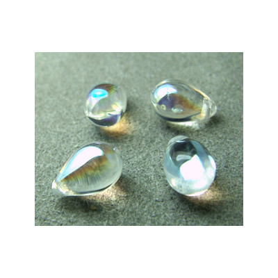 Goutte en verre de Bohême 10mm Cristal AB (x1) Goutte en verre de Bohême 10mm Cristal AB (x1)