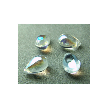 Goutte en verre de Bohême 10mm Cristal AB (x1)