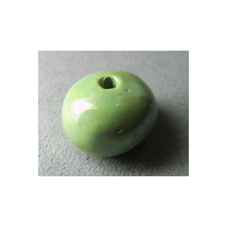 Perles en céramique boule approx. 22-24mm Anis irisé (x1)