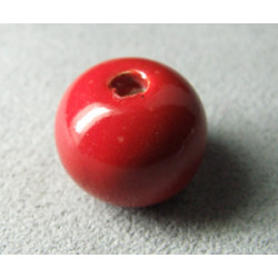 Perles en céramique boule 16mm Tomate (x1)