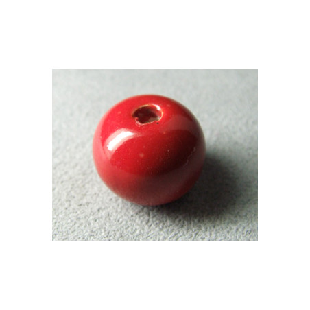 Perles en céramique boule 16mm Tomate (x1)