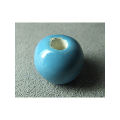 Perles en céramique boule 16mm Bleu (x1)