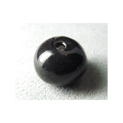 Perles en céramique boule 16mm Noir (x1)