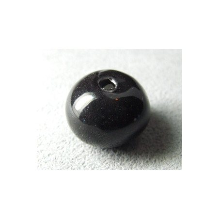 Perles en céramique boule 16mm Noir (x1)