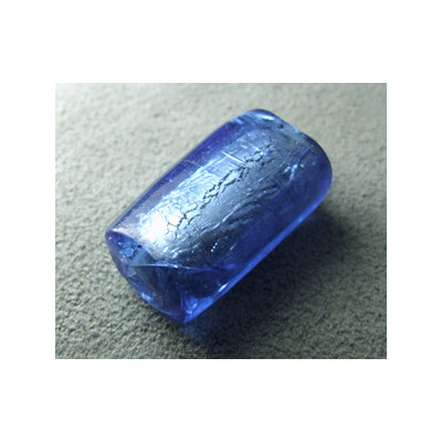 Perle en pâte de verre palet rectangle approx. 25x15mm épaisseur 10mm - Sapphire (x1)