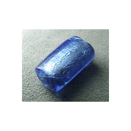 Perle en pâte de verre palet rectangle approx. 25x15mm épaisseur 10mm - Sapphire (x1)