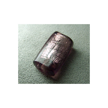 Perle en pâte de verre palet rectangle approx. 25x15mm épaisseur 10mm - Amethyst (x1)