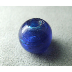 Perle en pâte de verre boule approx. 14mm - Cobalt (x1)