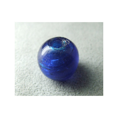 Perle en pâte de verre boule approx. 14mm - Cobalt (x1)