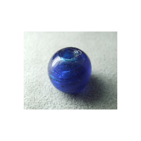 Perle en pâte de verre boule approx. 14mm - Cobalt (x1)