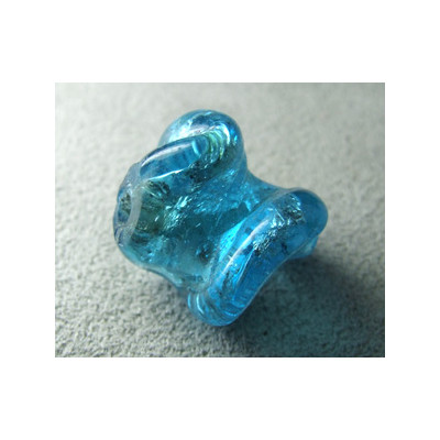 Perle en pâte de verre spirale approx. 20mm - Aquamarine (x1)