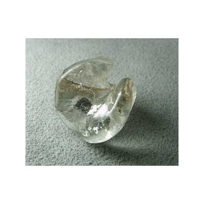 Perle en pâte de verre spirale approx. 20mm - Cristal (x1)