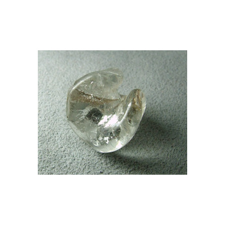 Perle en pâte de verre spirale approx. 20mm - Cristal (x1)