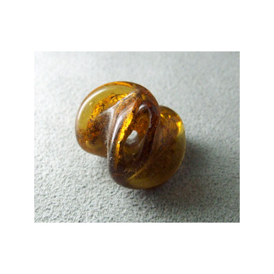 Perle en pâte de verre spirale approx. 20mm - Topaz (x1)