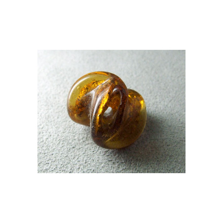 Perle en pâte de verre spirale approx. 20mm - Topaz (x1)