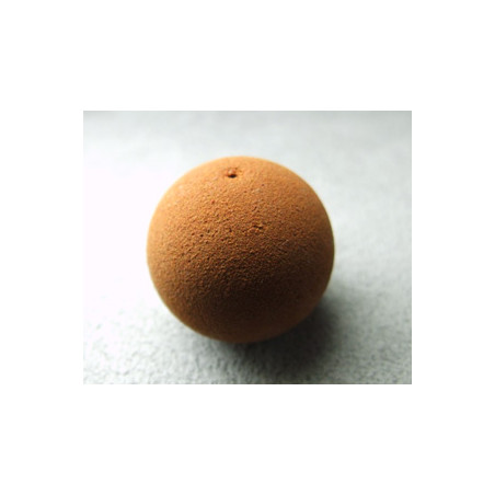 Perle synthétique boule 20mm velours fauve (x1)