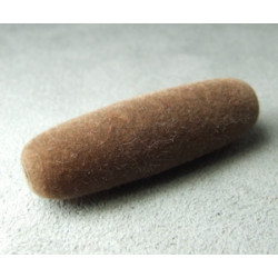 Perle synthétique boudin 40x12mm velours brun (x1)