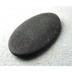 Perle synthétique ovale plat 33x20mm velours noir (x1)