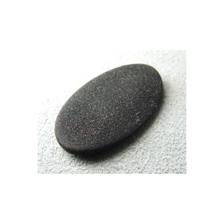 Perle synthétique ovale plat 33x20mm velours noir (x1)