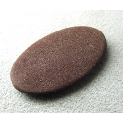 Perle synthétique ovale plat 33x20mm velours chocolat (x1)