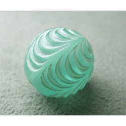 Perle synthétique boule gravée 16mm Vert (x1)