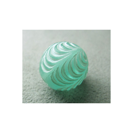Perle synthétique boule gravée 16mm Vert (x1)