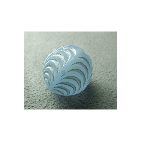 Perle synthétique boule gravée 16mm Ciel (x1)