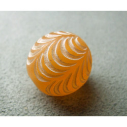 Perle synthétique boule gravée 16mm Mandarine (x1)
