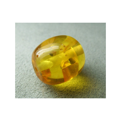 Perle synthétique olive 18x16mm - Imitation ambre (x1)