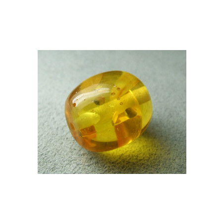 Perle synthétique olive 18x16mm - Imitation ambre (x1)